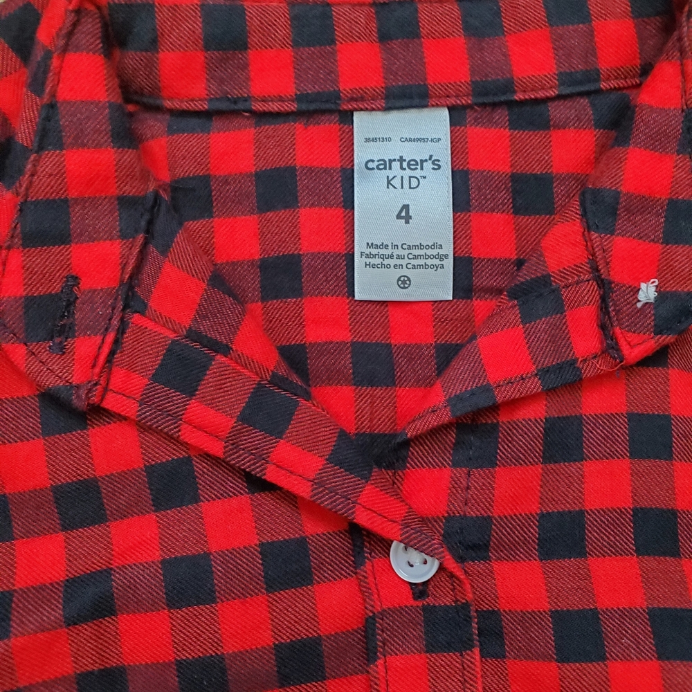 Carter's Girl's Buffalo Check Top and Legging Set - Picture 3 of 10